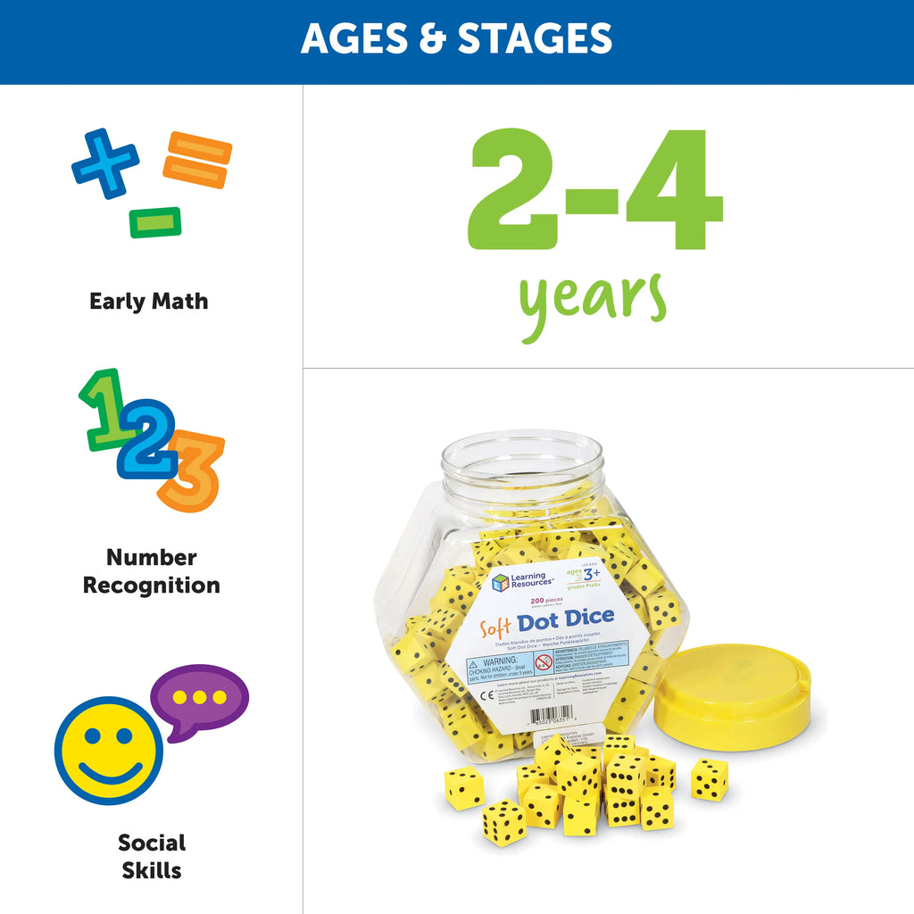 Soft Foam Dot Dice, Set of 200