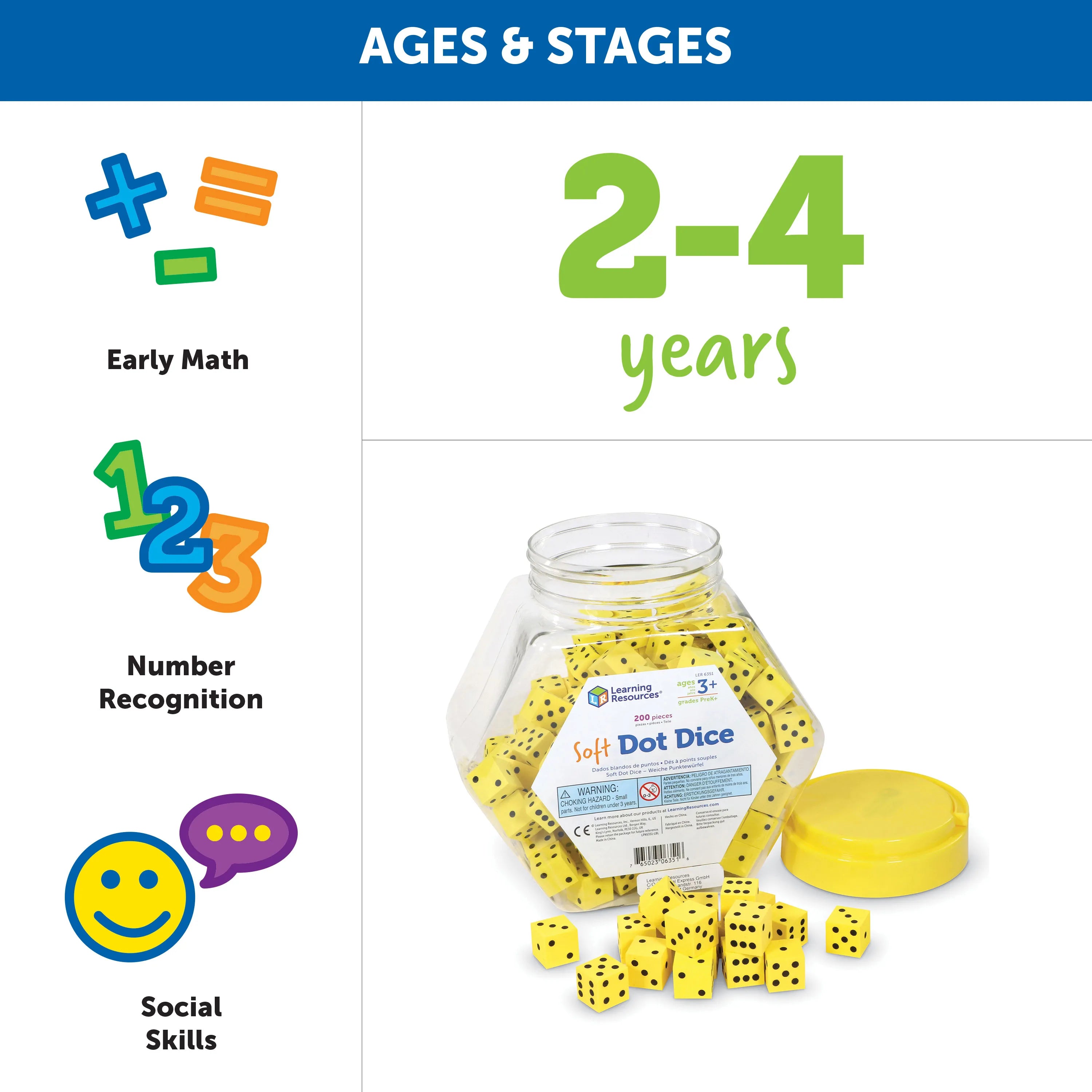 Soft Foam Dot Dice, Set of 200