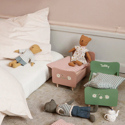 Maileg Houten bed, Teddy Papa – Stoffig groen