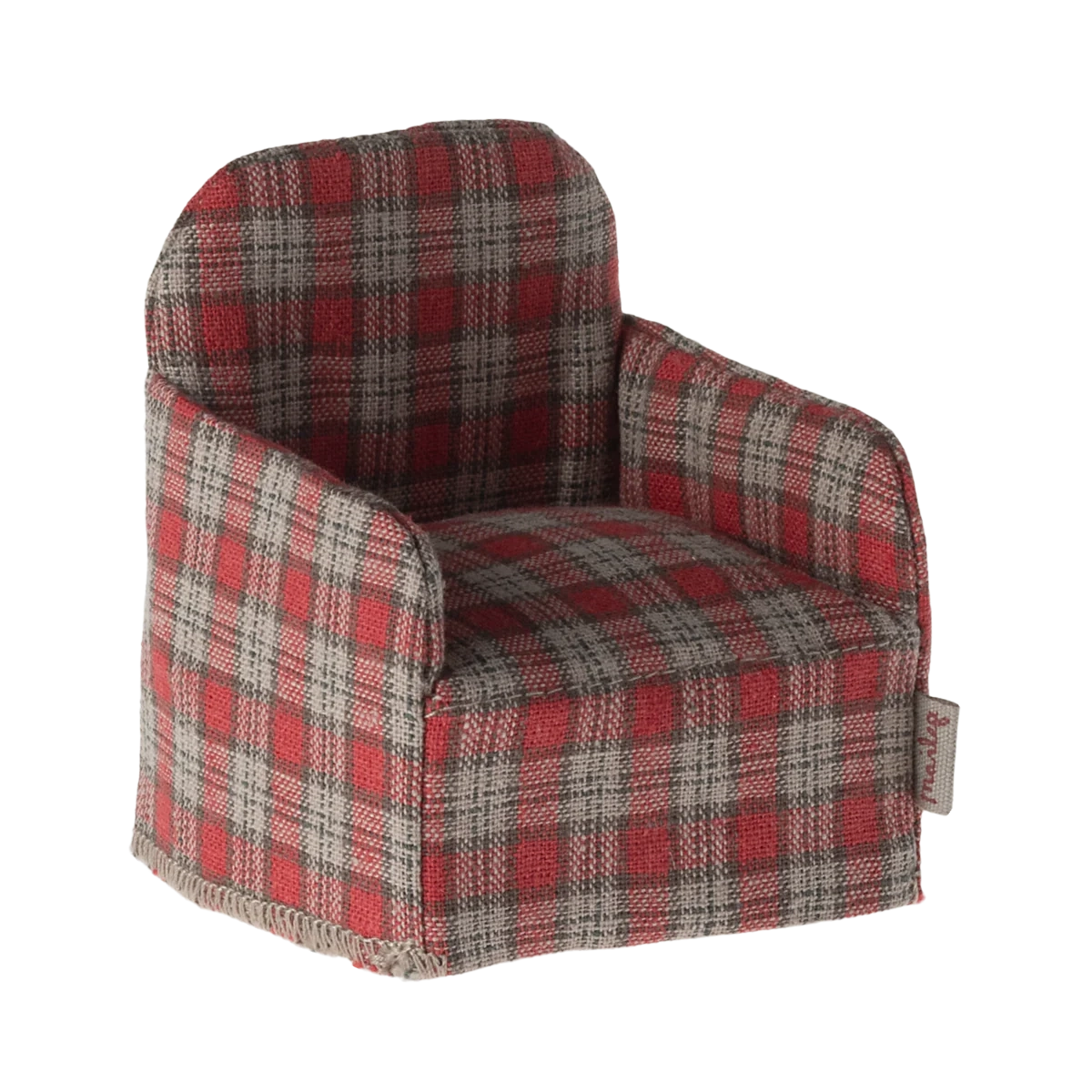 Muis zitbank rode ruitjes fauteuil