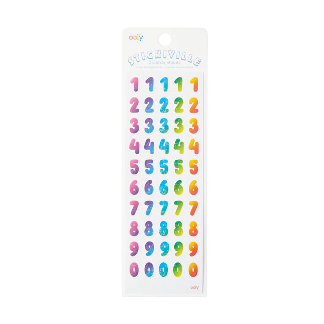 Ooly Stickiville stickers regenboog cijfers