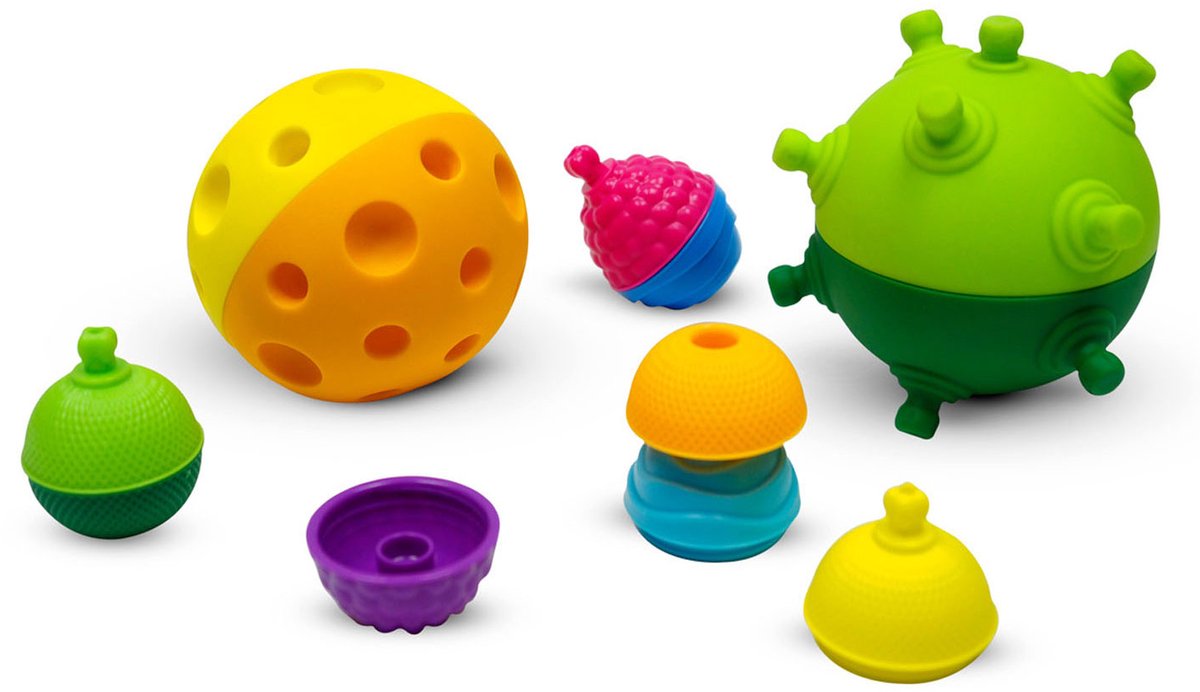 3 sensorische ballen met educatieve kralen