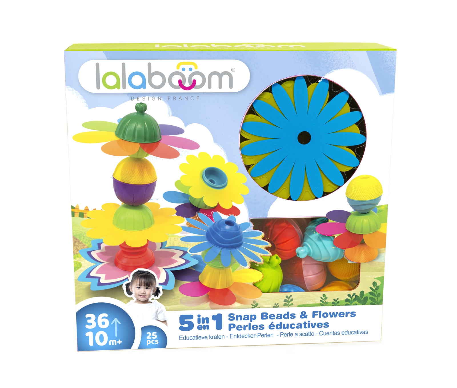Lalaboom kralenset met bloemen (25 stuks)