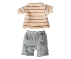 Gestreepte blouse en short, Maat 1