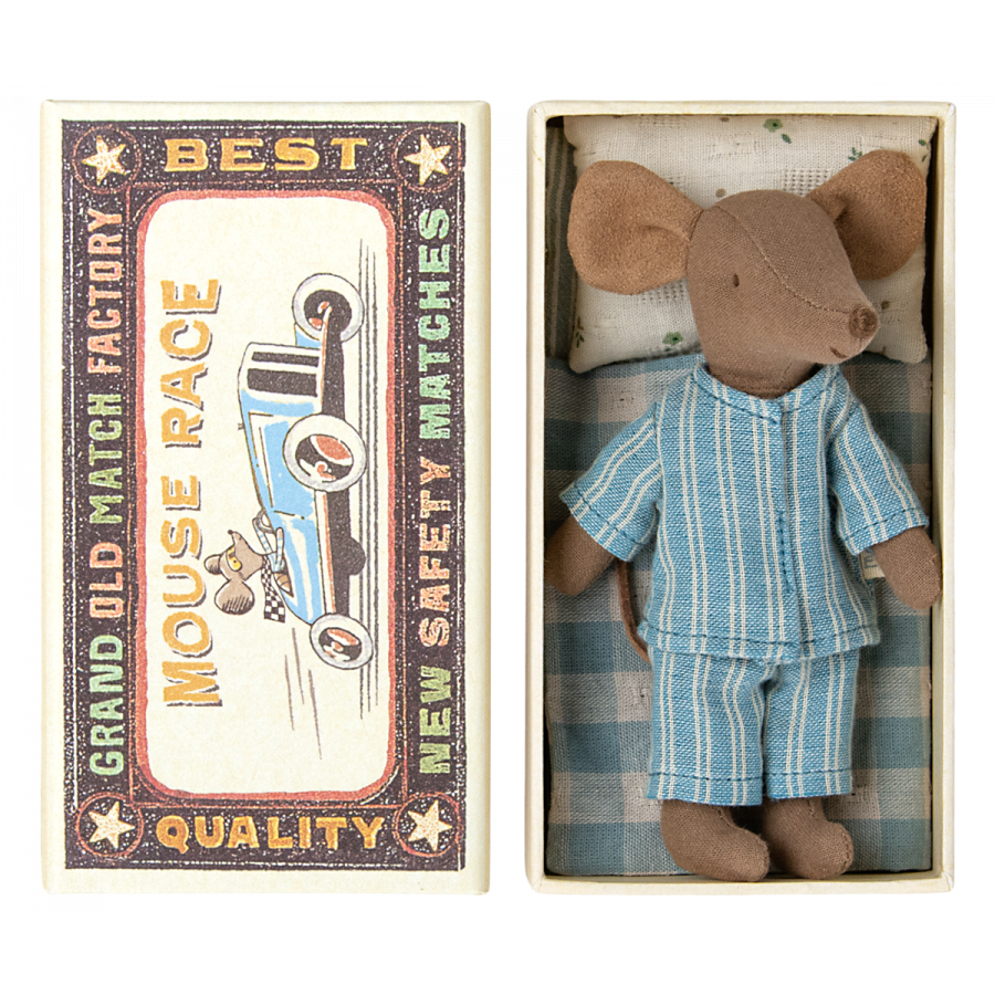 Maileg muis grote broer in pyjama in doos