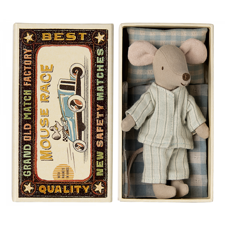 Maileg muis grote broer met pyjama in doos