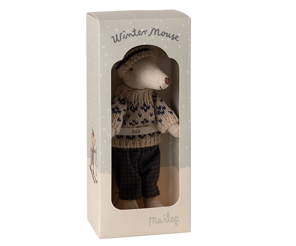 Maileg muis winter papa met ski`s