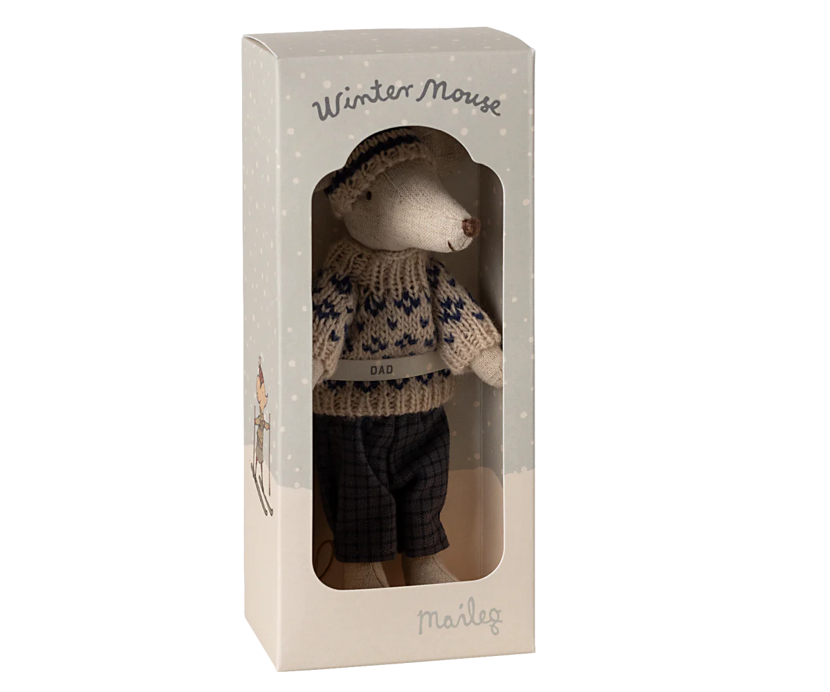 Maileg muis winter papa met ski`s