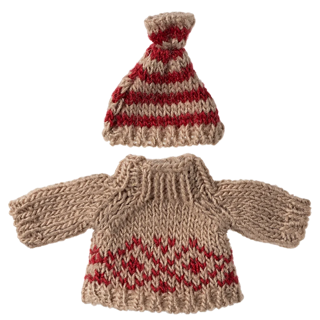 Maileg muis winterkleding mama trui en muts