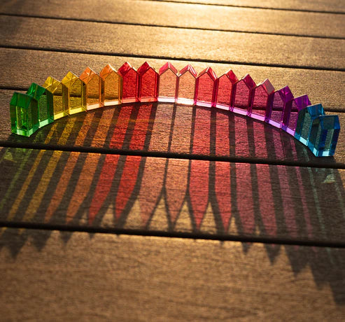 18 Lucite Regenboog huisjes