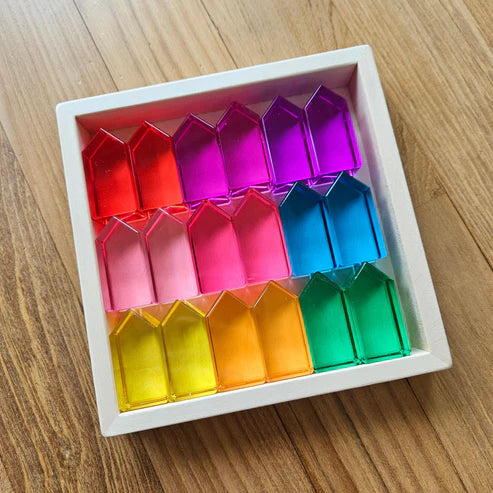 18 Lucite Regenboog huisjes