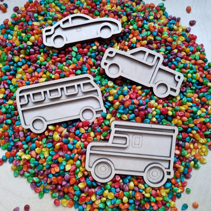 Mini vulvormen set voertuigen