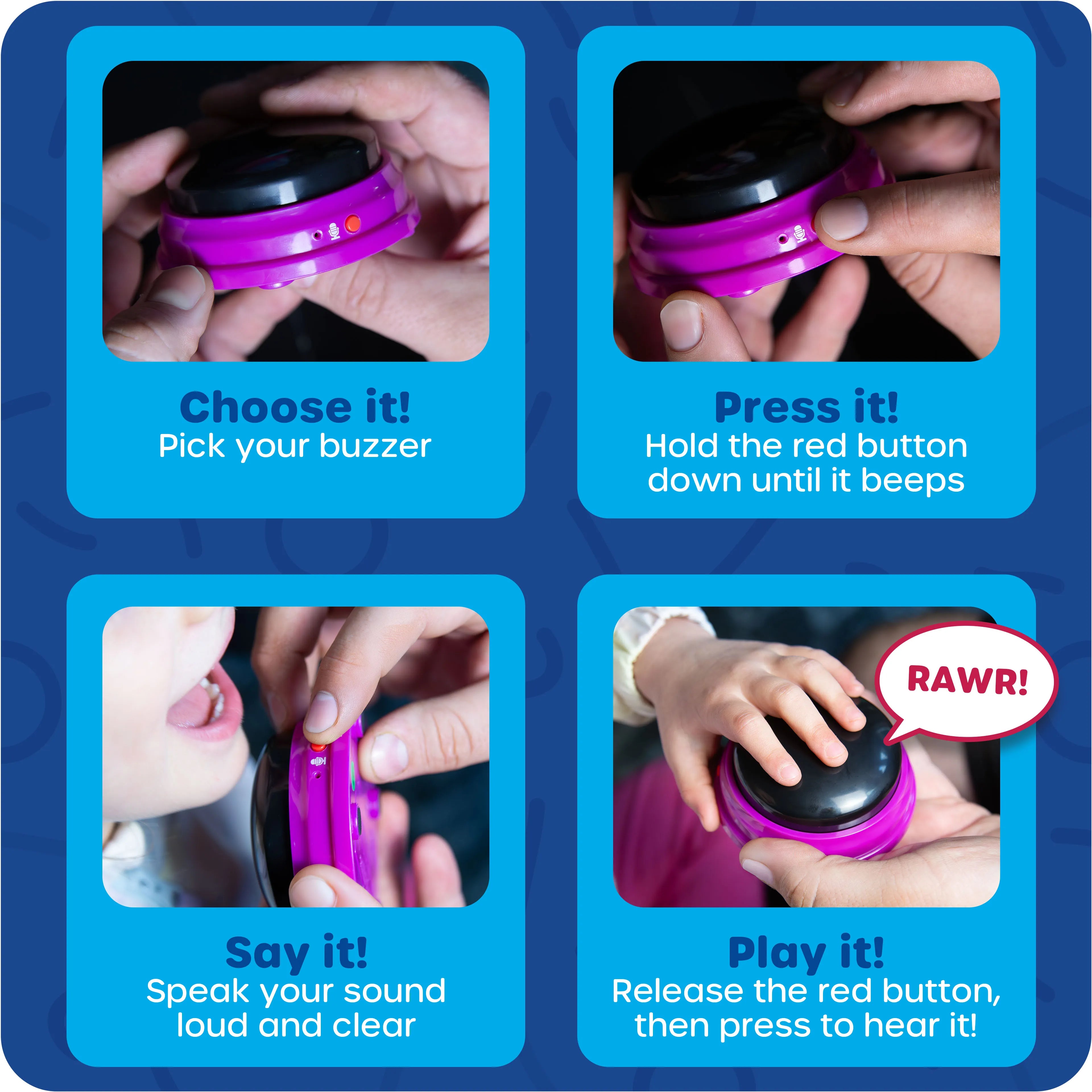 Recordable Answer Buzzers, Set of 4