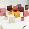 tickit®  SiliSoft Dorpsblokken (Aarde) - Set van 16 + dienblad