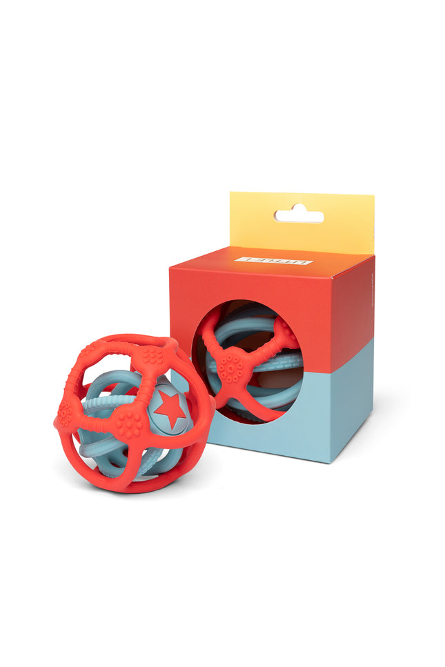 Little L Set van 2 sensorische ballen in oranje en blauw