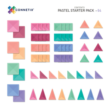 Connetix 64delige starter pack pastel