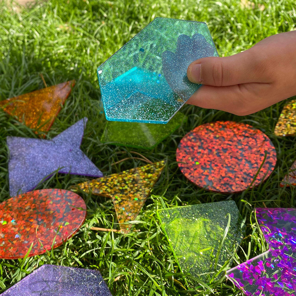 Rainbow Glitter Shapes - Pk21