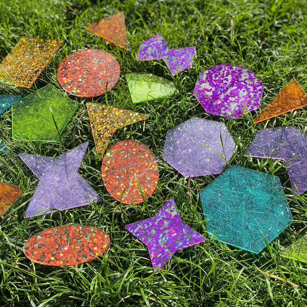 Rainbow Glitter Shapes - Pk21