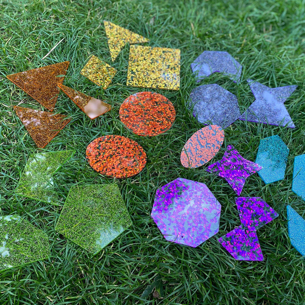 Rainbow Glitter Shapes - Pk21