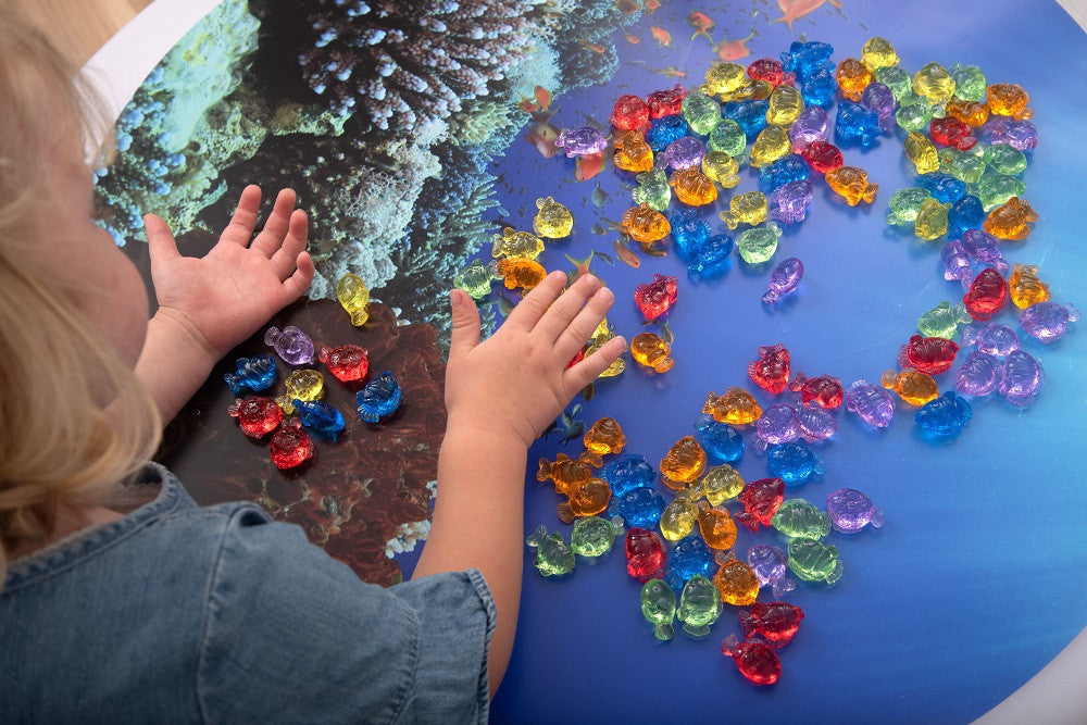 Tickit sorteren met 120 transparante vissen