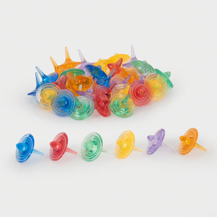 tickit® Doorschijnende kleurenspinners verpakking van 36