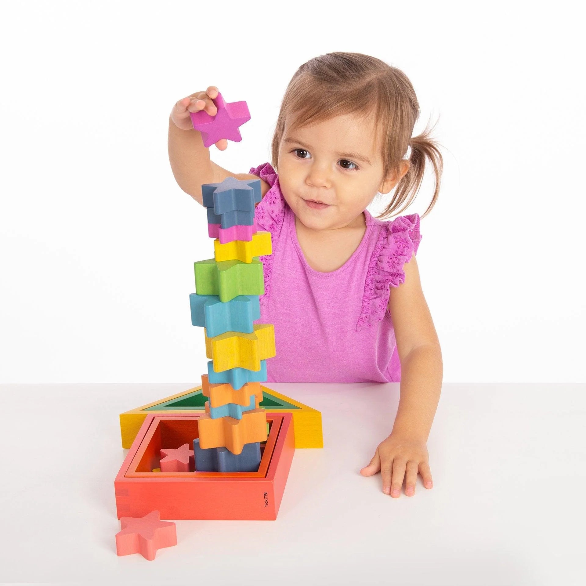 Rainbow Wooden Stars