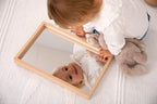 Small wooden mirror tray