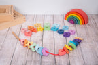 Rainbow Wooden Lacing Shapes - 28 pieces + 1 lace
