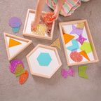 Wooden Shape Mirror Tray