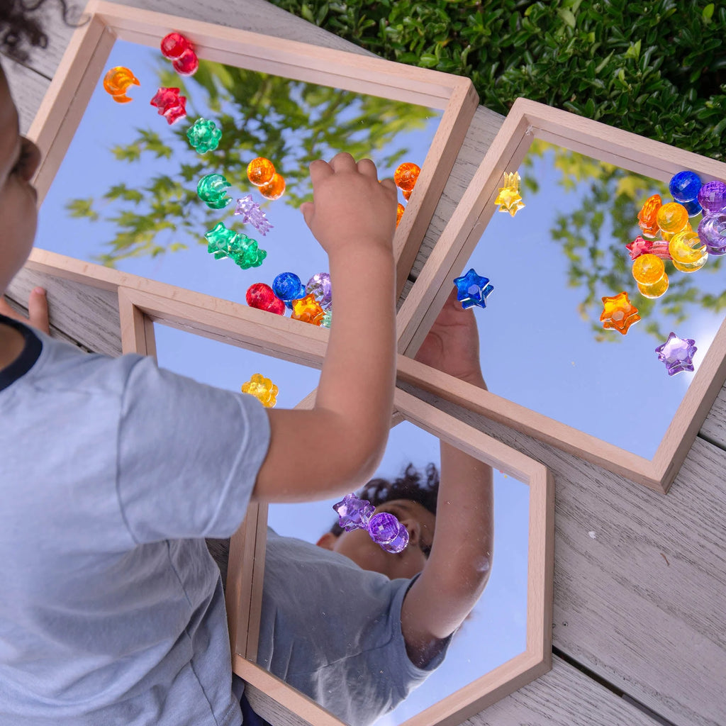 Wooden Shape Mirror Tray