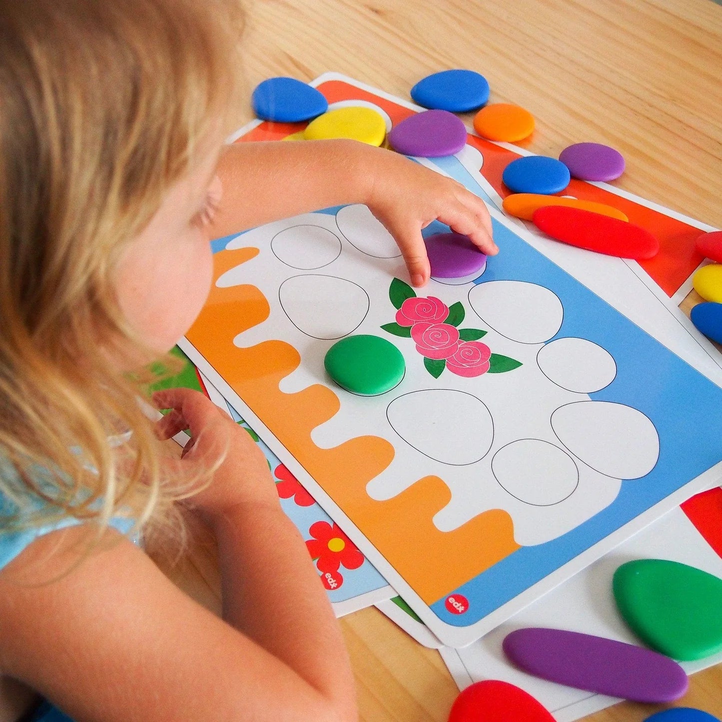 Junior rainbow pebbles activity