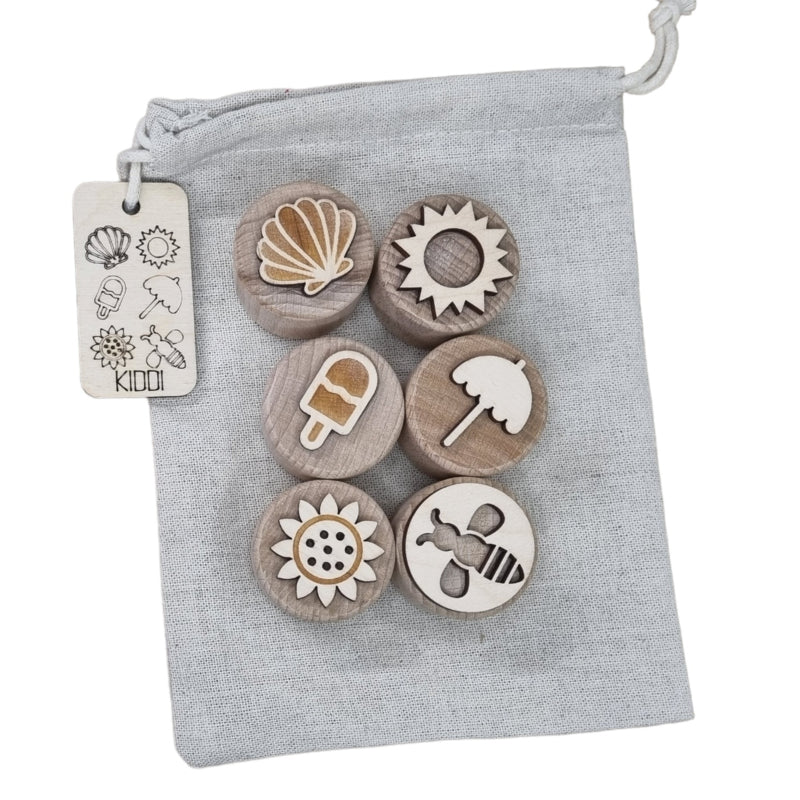 Houten stempelset zomer