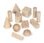 Wooden Geometric Solids, Set of 12