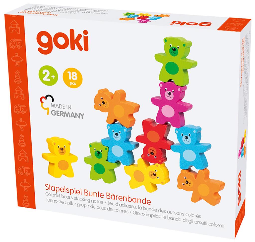 18 houten kleurrijke beren