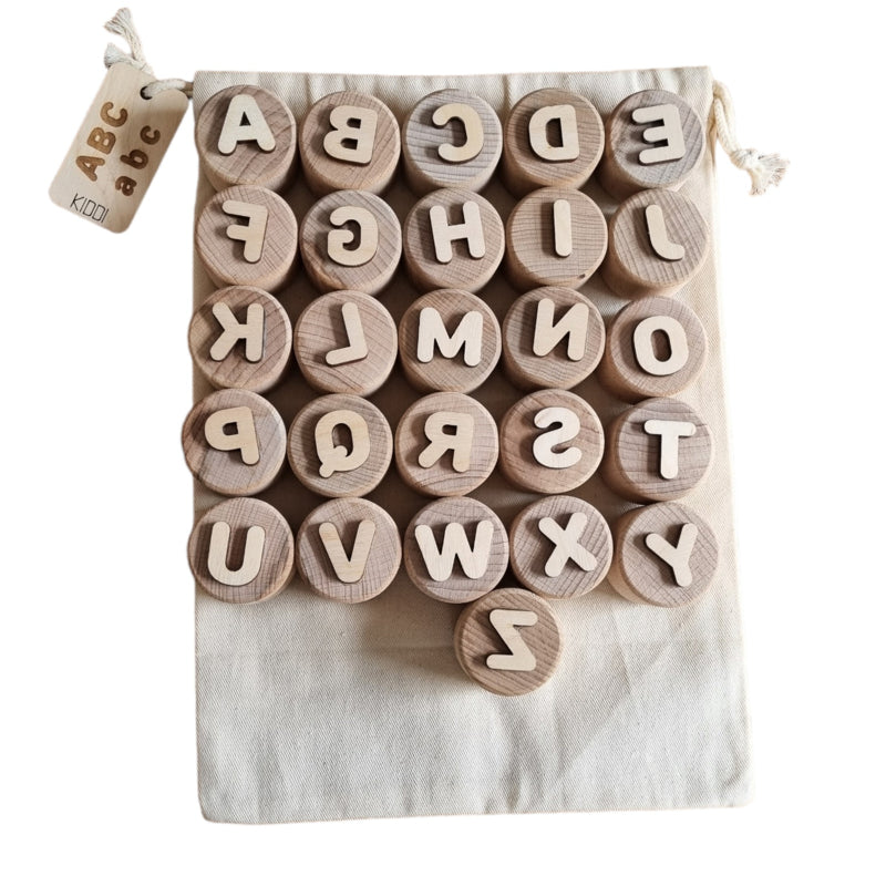 Houten stempelset letters (dubbelzijdig)