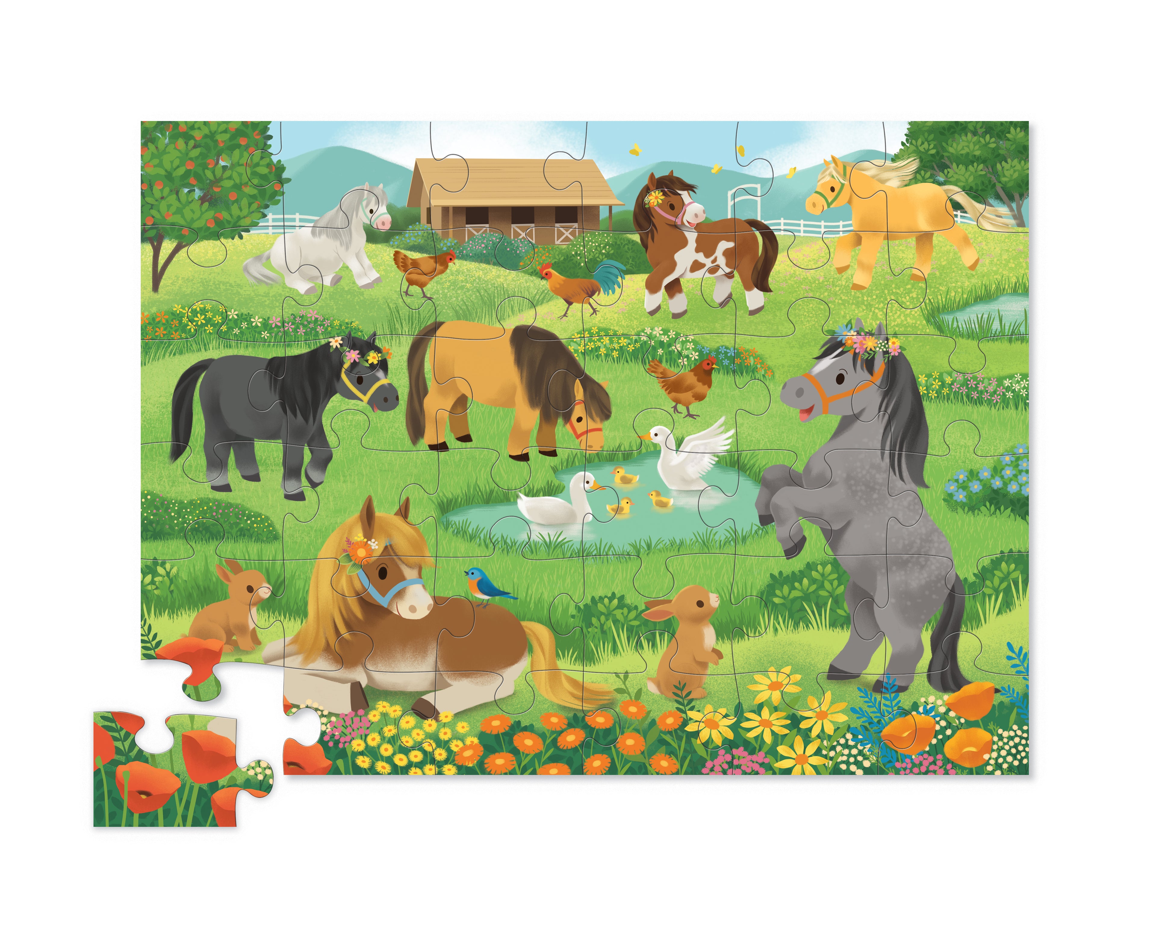 Shaped box puzzles, 36 stuks Lieve pony's