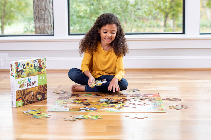 Above + below puzzles, 48 stuks Ontdekking in de tuin