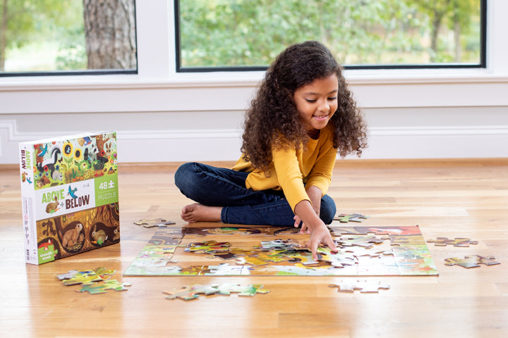 Above + below puzzles, 48 stuks Ontdekking in de tuin
