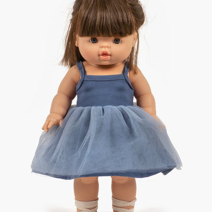 Minikane poppenkleding Rosella tutu in kobaltblauw
