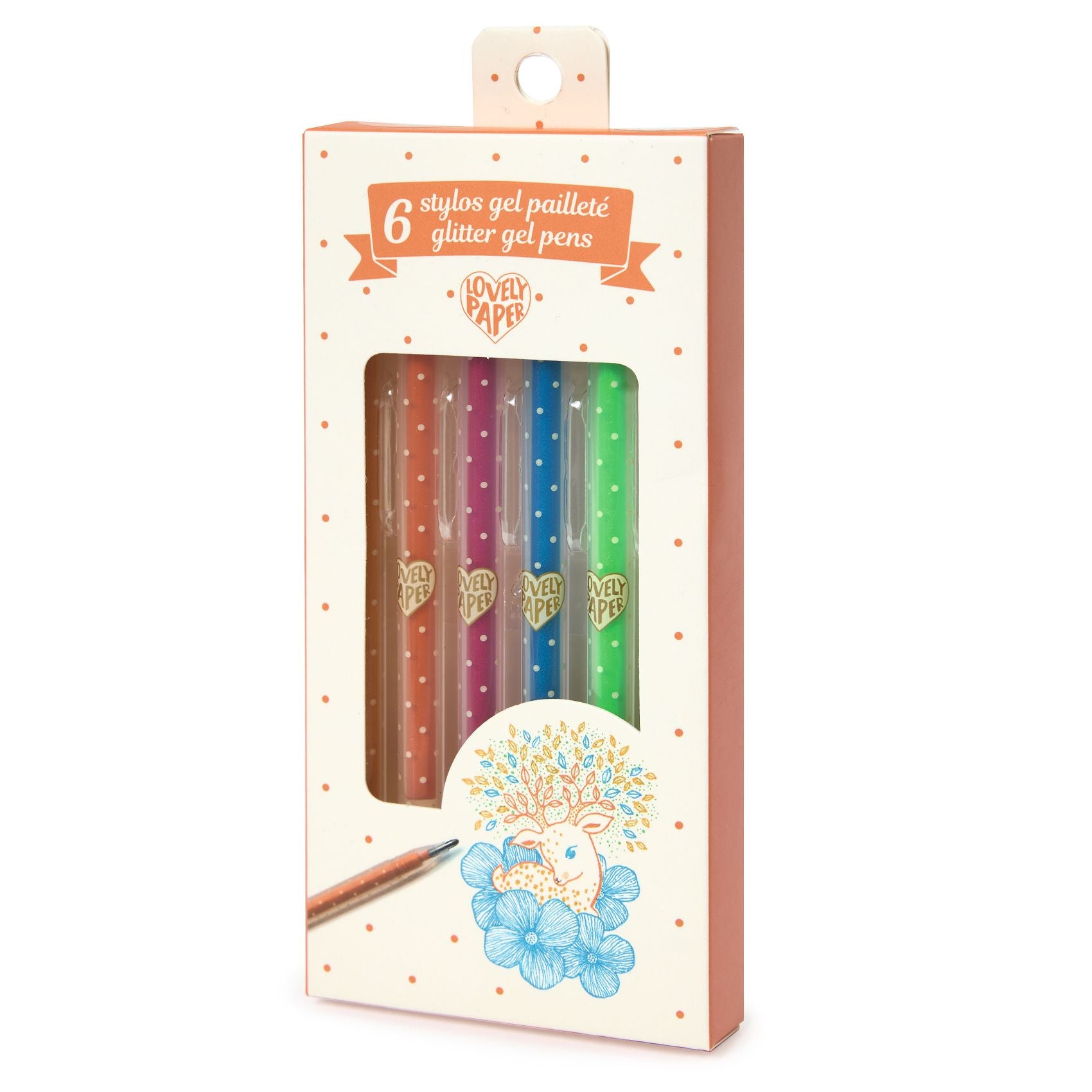 6 glittergelpennen