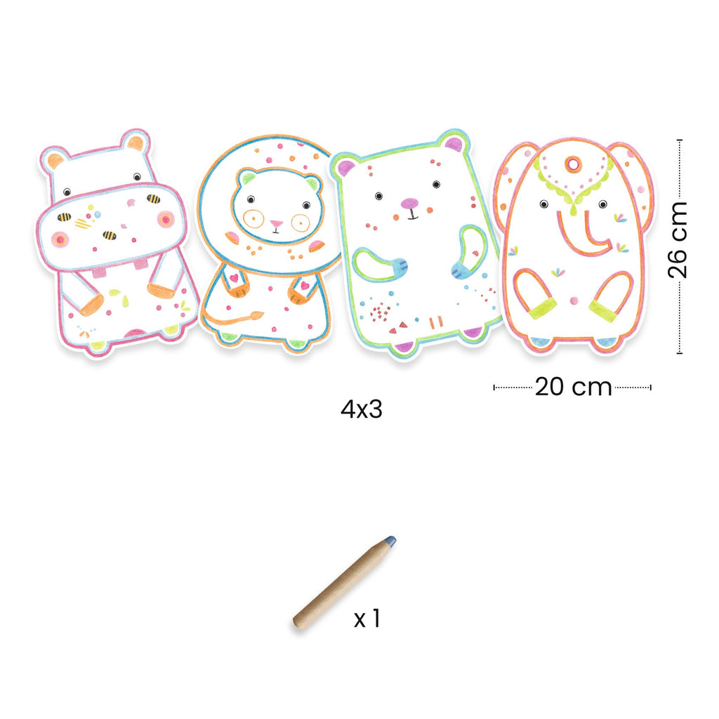 Djeco magische kleurplaat wilde dieren