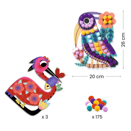 Djeco pompoms vogeltjes