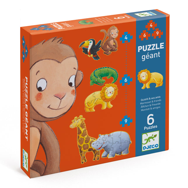 Djeco Giant puzzel Ouistiti en zijn vrienden