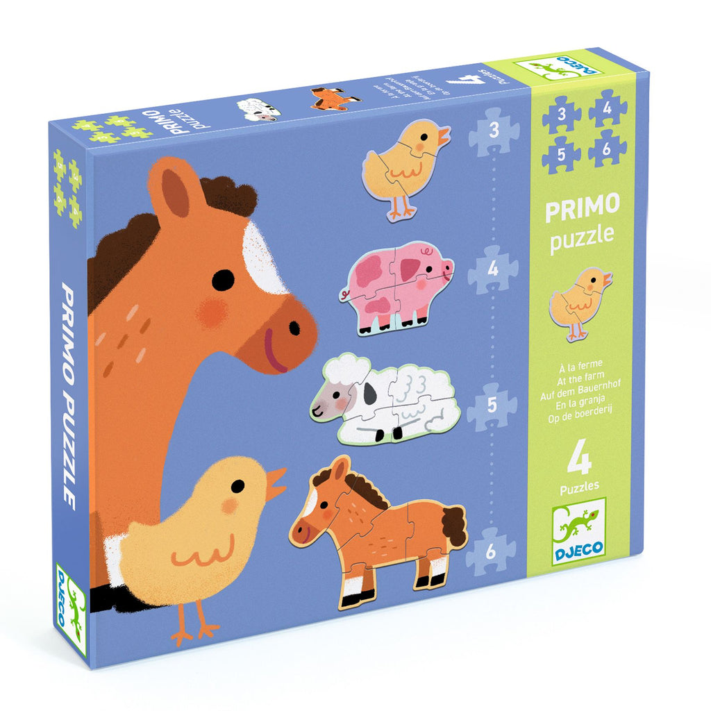 Primo puzzels Op de boerderij 3, 4, 5 en 6 stukjes