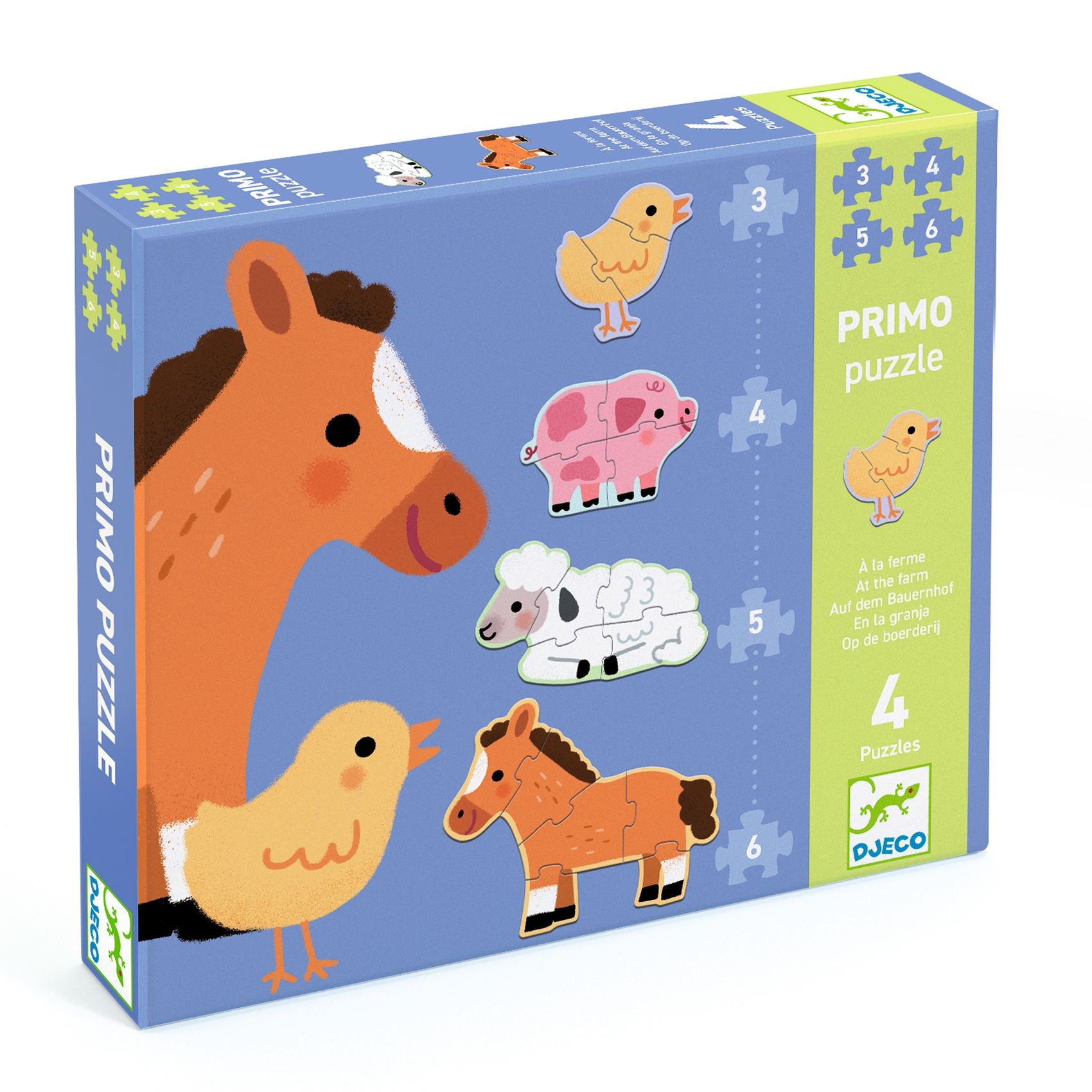 Primo puzzels Op de boerderij 3, 4, 5 en 6 stukjes