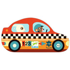 Silhouette puzzel racewagen