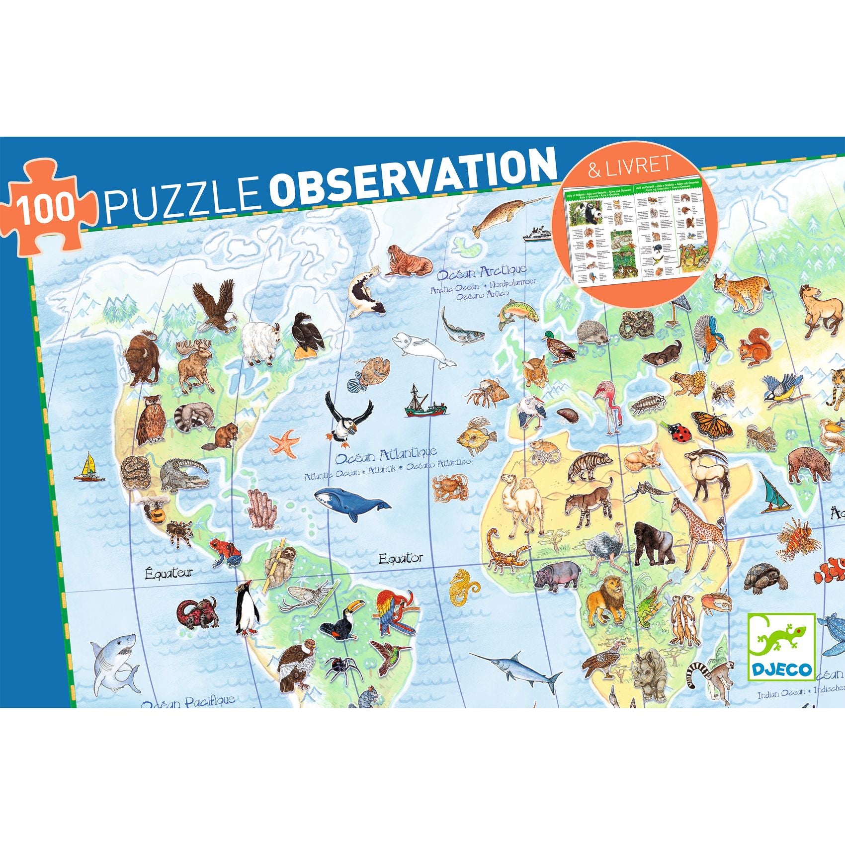 World's animals + booklet  100 pcs