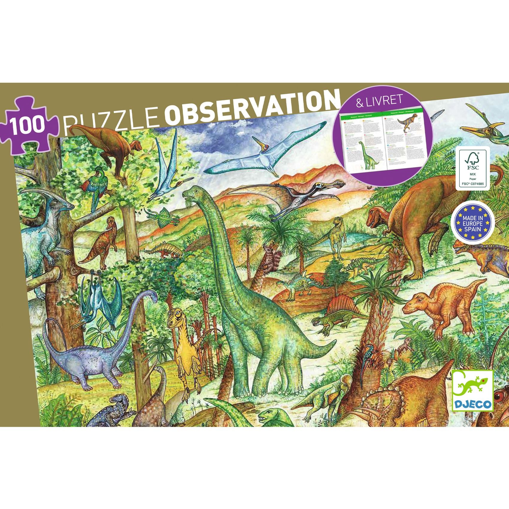 Dinosaurs + booklet - 100 pcs