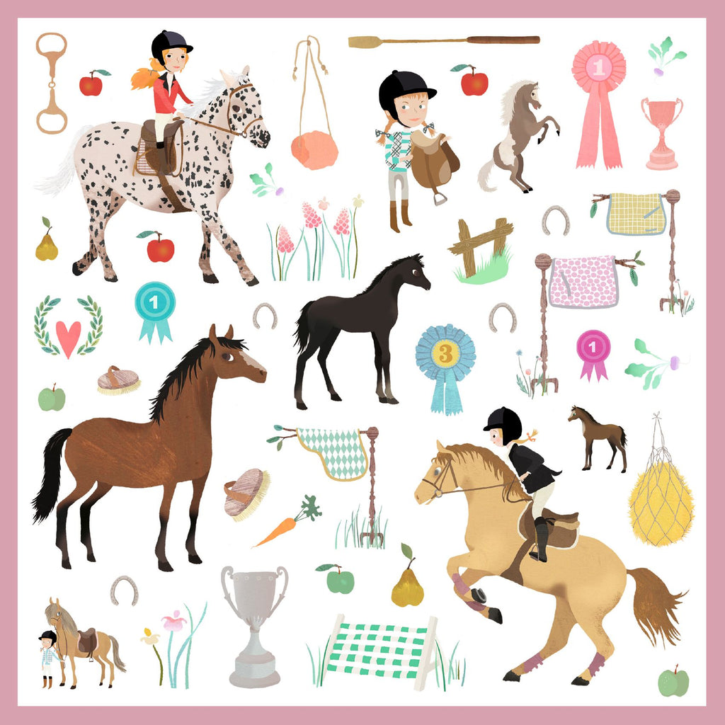 160 Stickers paarden