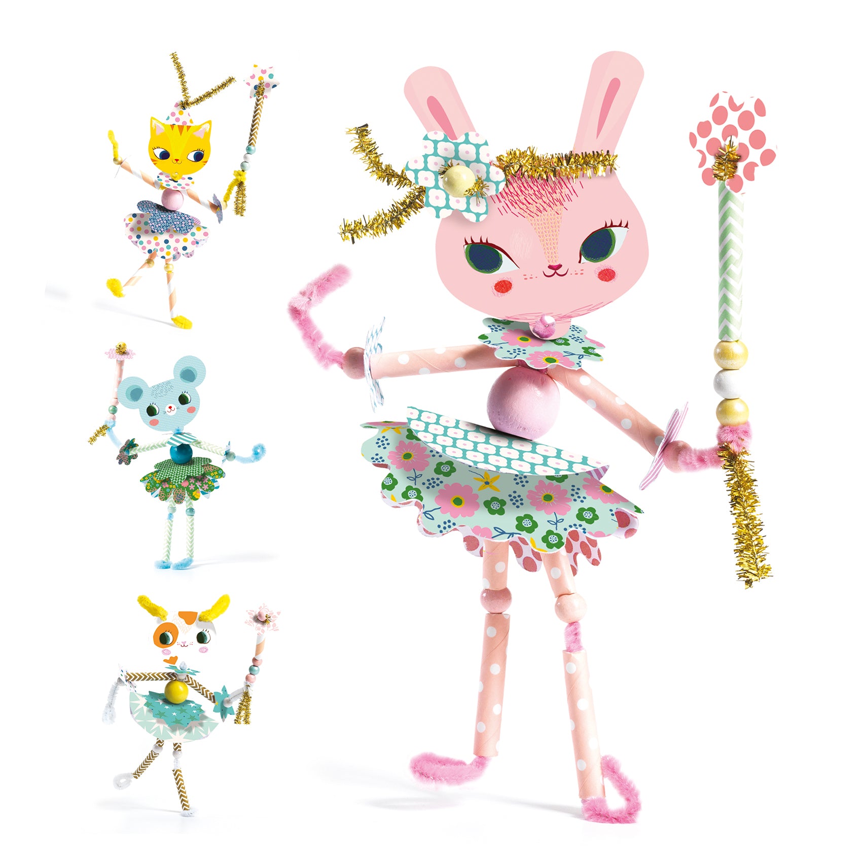 Rijgen met chenilledraad feëen